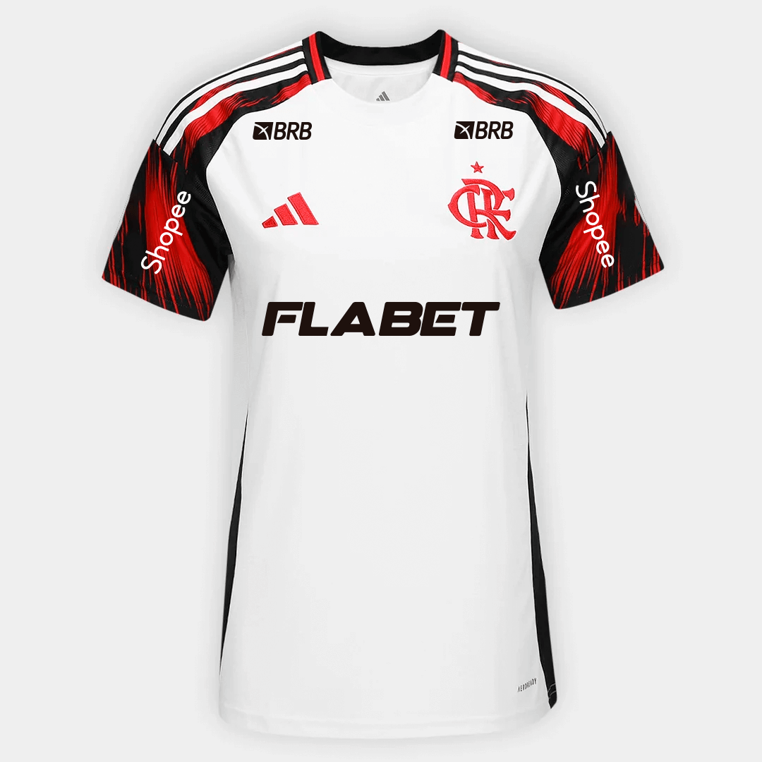 Camisa Feminina Flamengo 2025/26 Reserva Torcedor Com Patrocínios
